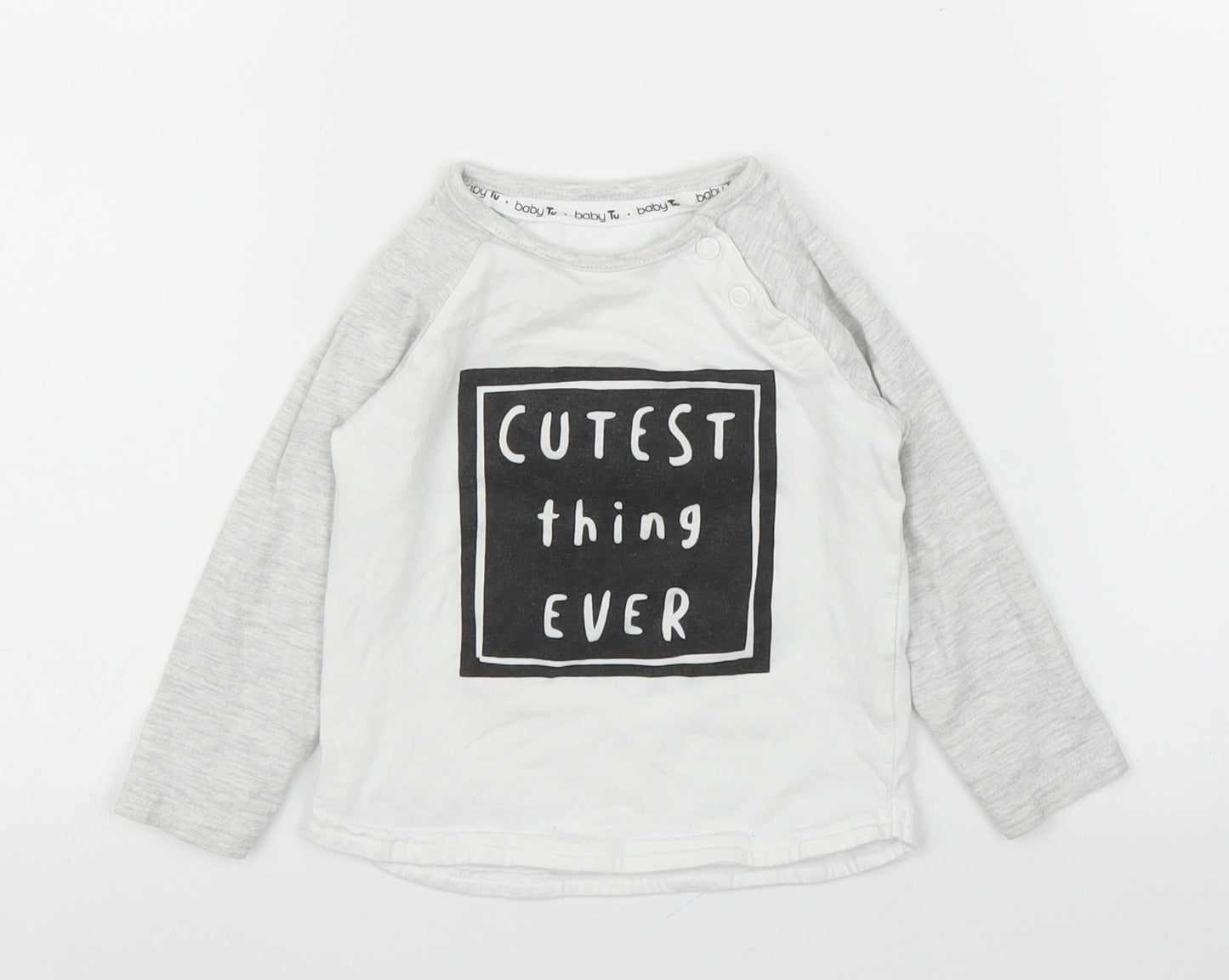 TU Boys White   Basic T-Shirt Size 9-12 Months
