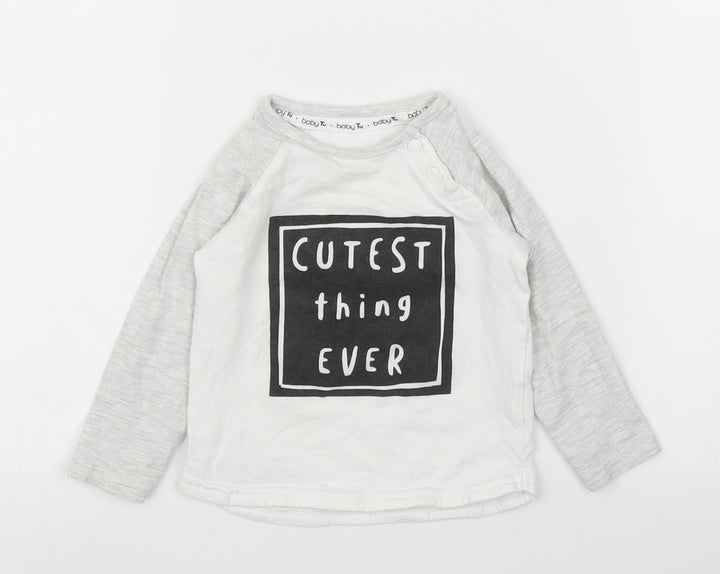 TU Boys White   Basic T-Shirt Size 9-12 Months