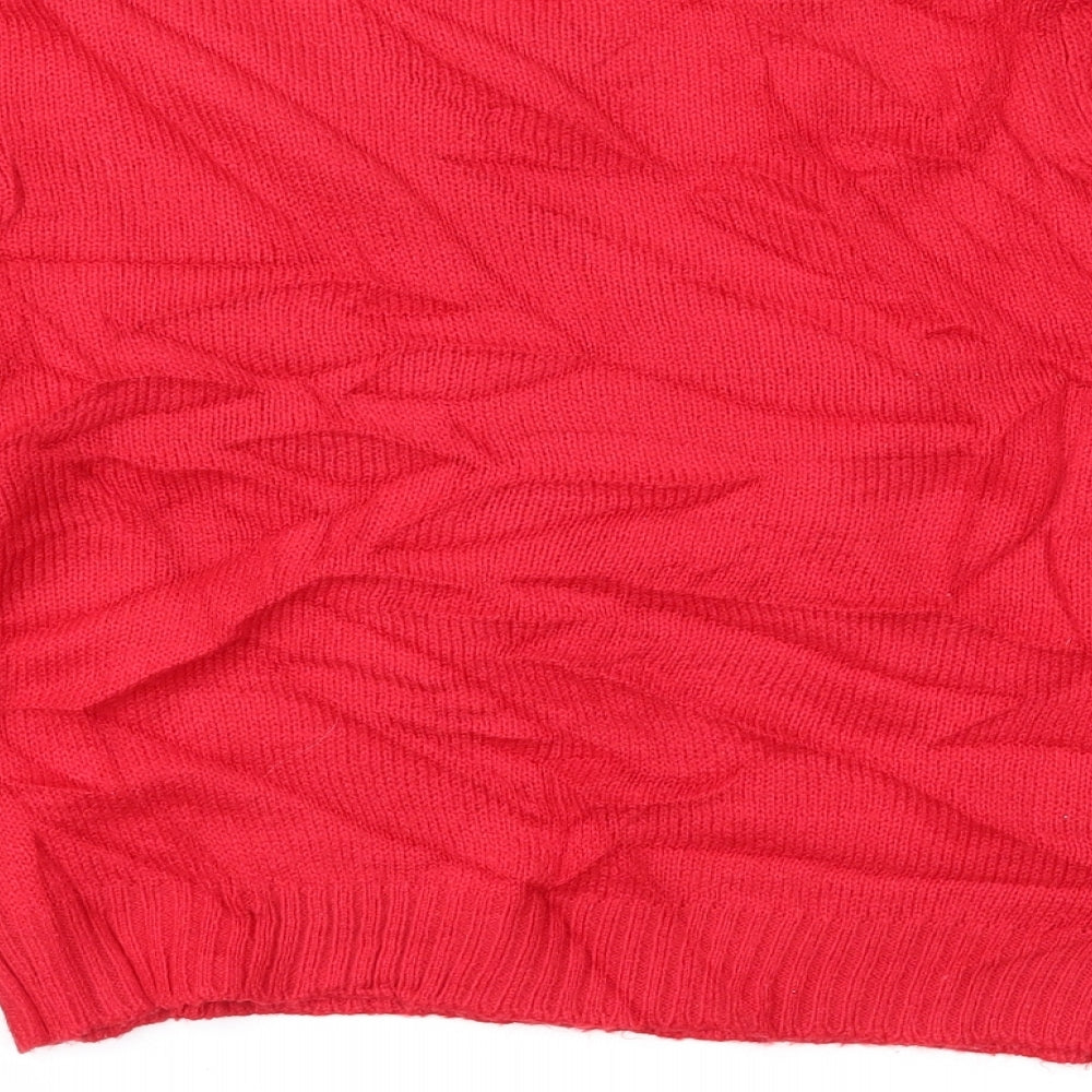 Peacocks Boys Red Fair Isle  Pullover Jumper Size 9-10 Years  - Xmas