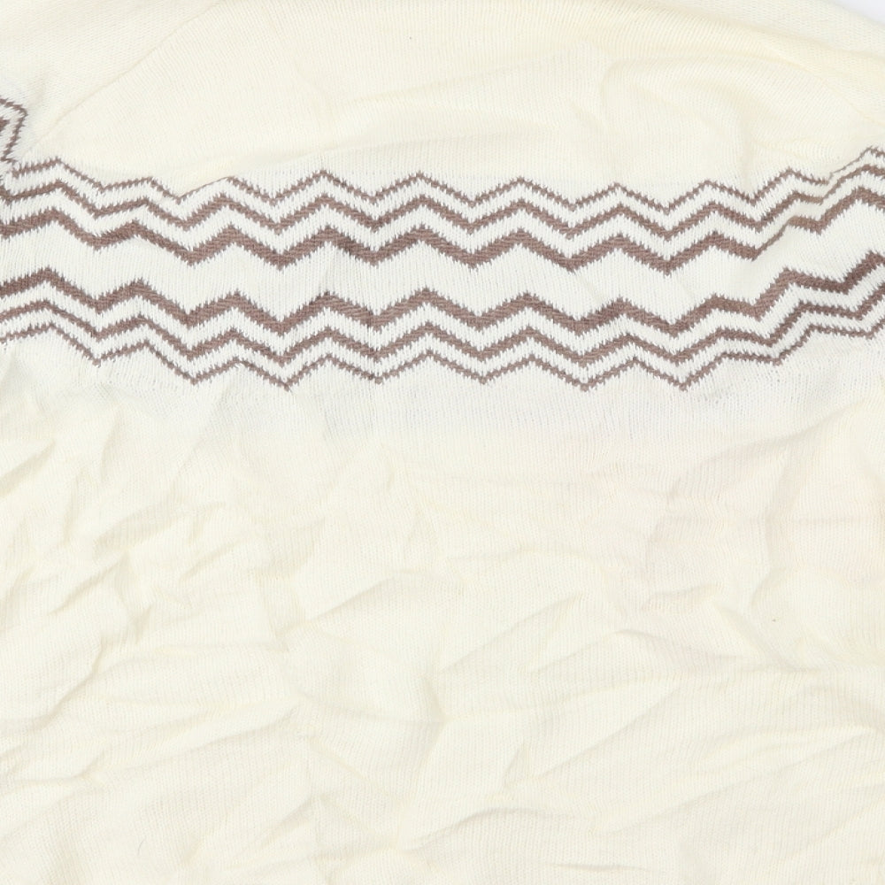 bonprix Womens Ivory Fair Isle  Pullover Jumper Size L