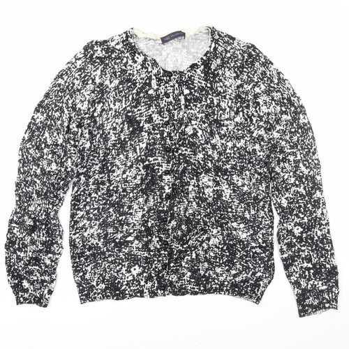 Marks and Spencer Womens Black Animal Print  Cardigan Jumper Size 14