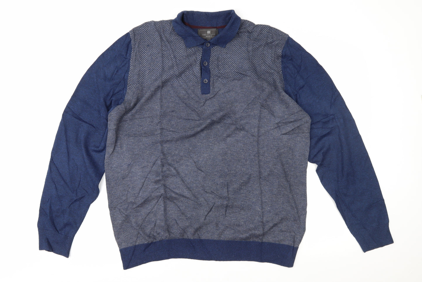 Marks and Spencer Mens Blue   Pullover Jumper Size XL