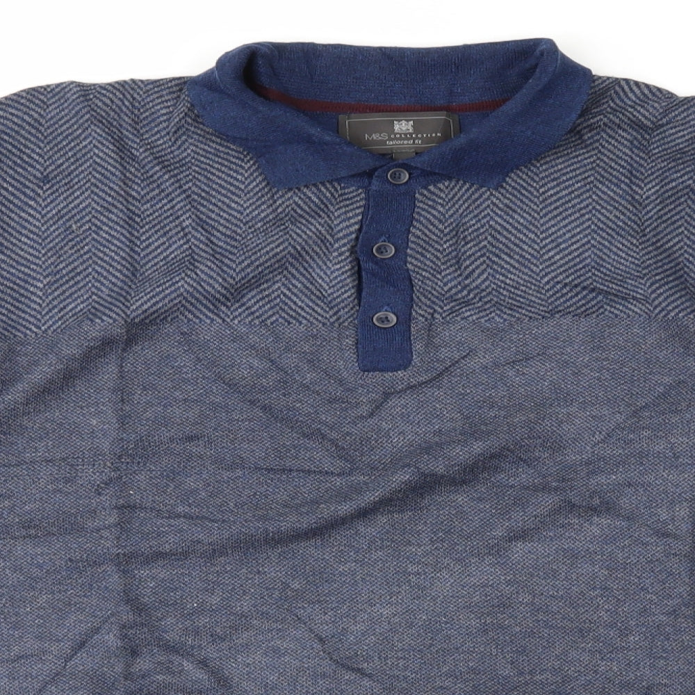 Marks and Spencer Mens Blue   Pullover Jumper Size XL