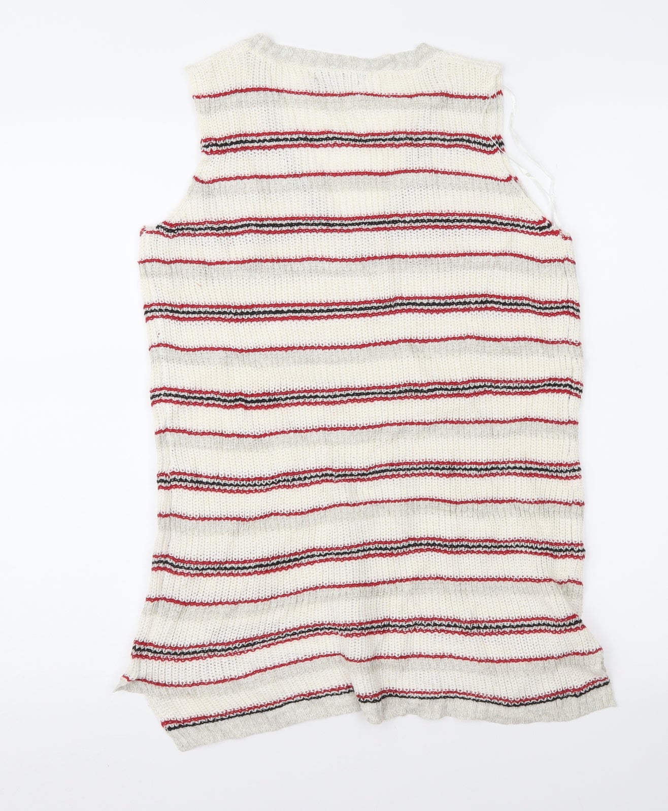 Papaya Womens Beige Striped  Vest Jumper Size 8