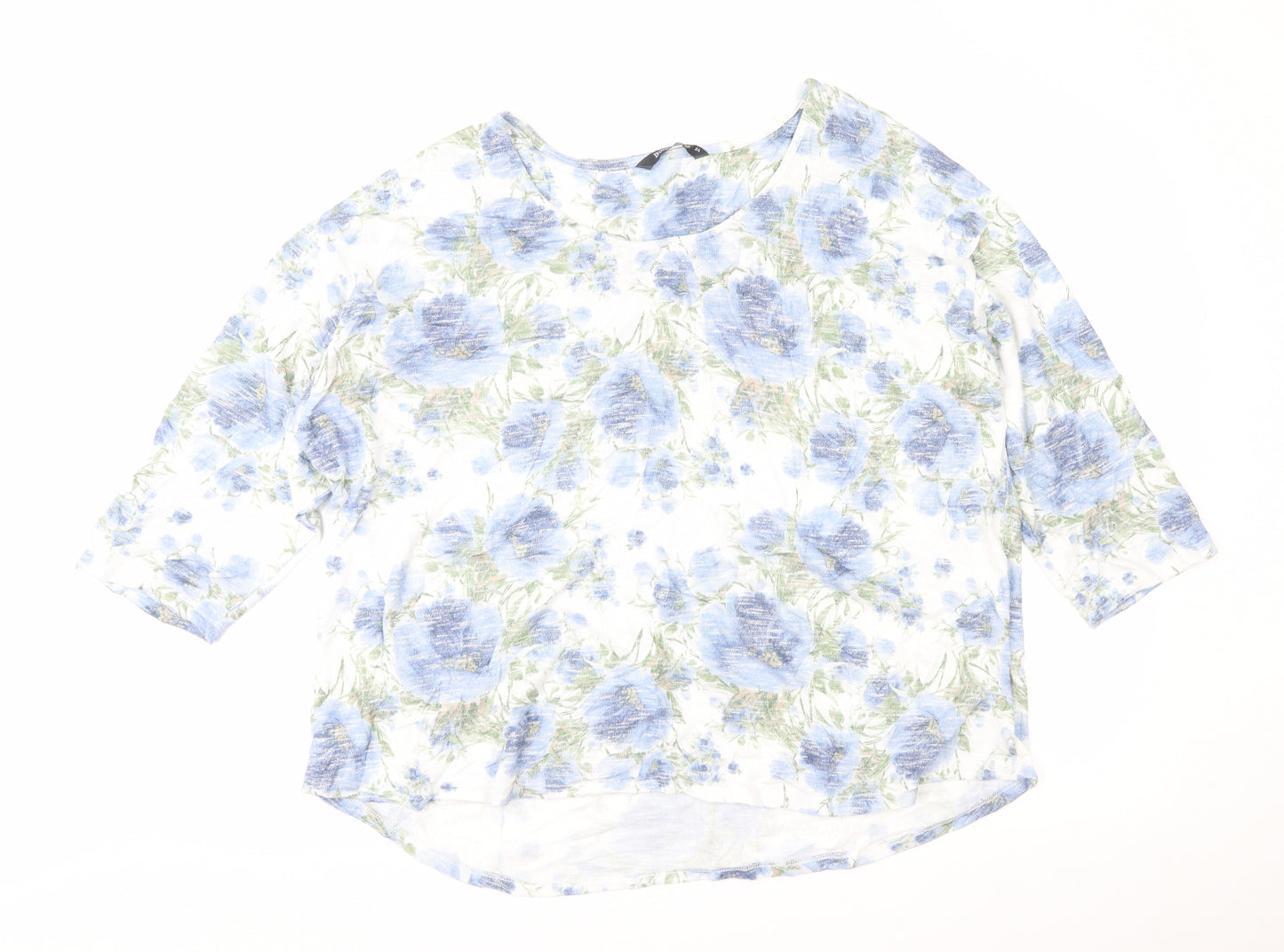 Bonmarché Womens Blue Floral  Pullover Jumper Size 24
