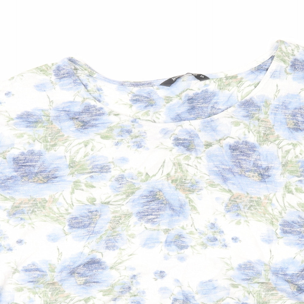 Bonmarché Womens Blue Floral  Pullover Jumper Size 24