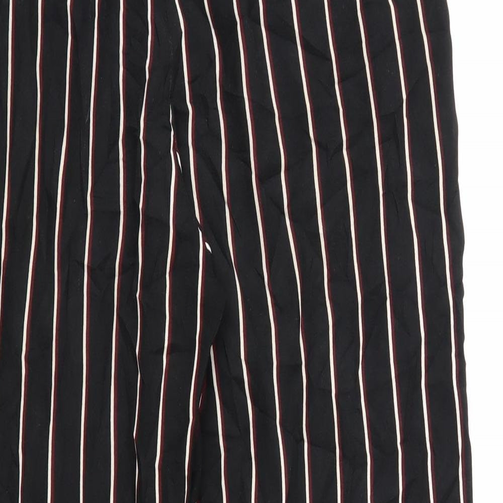 H&M Womens Black Striped  Trousers  Size 10 L28 in