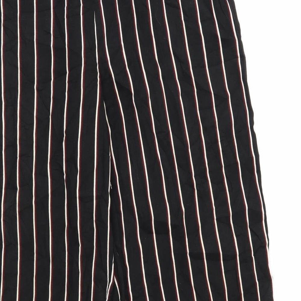 H&M Womens Black Striped  Trousers  Size 10 L28 in