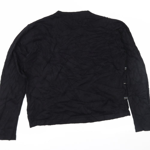 Blue Inc Mens Black Geometric  Pullover Jumper Size XL