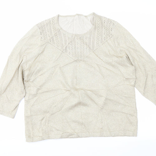 Preworn Womens Gold   Pullover Jumper Size 16