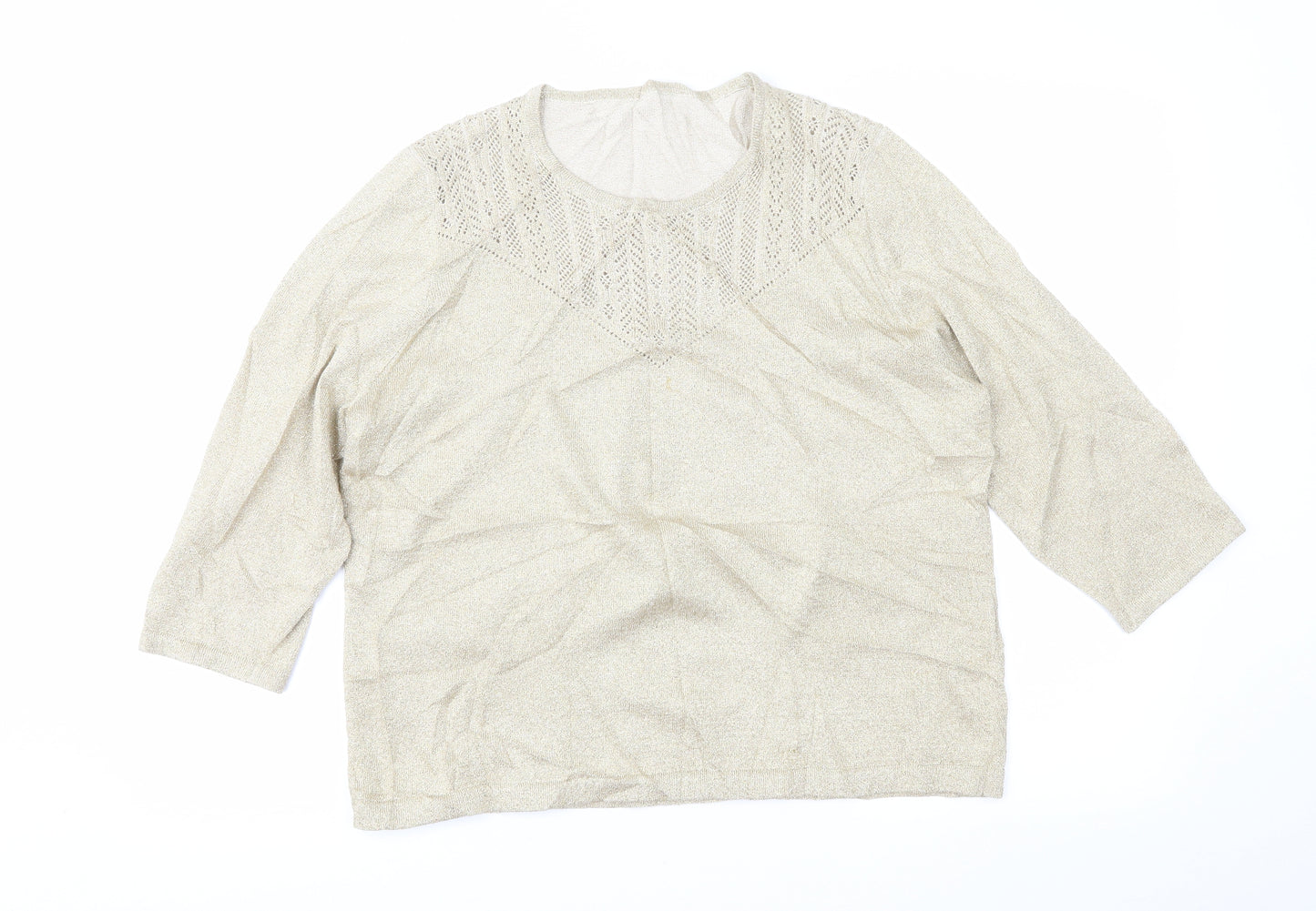 Preworn Womens Gold   Pullover Jumper Size 16