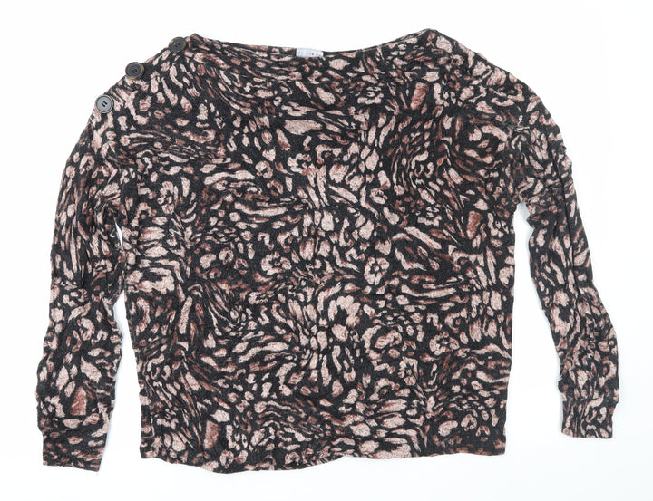 Dorothy Perkins Womens Brown Animal Print Pullover Jumper Size 8