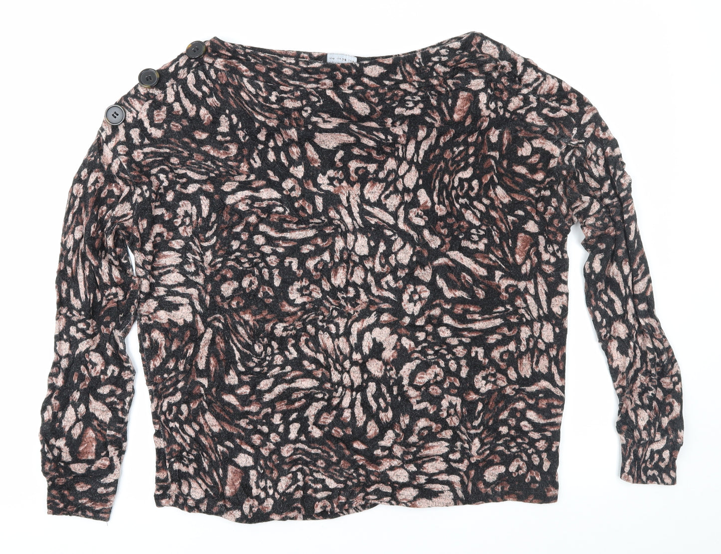 Dorothy Perkins Womens Brown Animal Print  Pullover Jumper Size 8