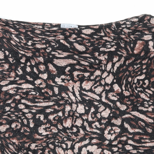Dorothy Perkins Womens Brown Animal Print  Pullover Jumper Size 8