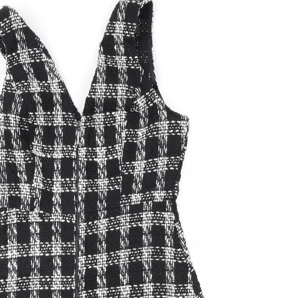 Primark Womens Black Check  A-Line  Size 10
