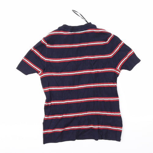 Divided Womens Blue Striped  Pullover Jumper Size XS