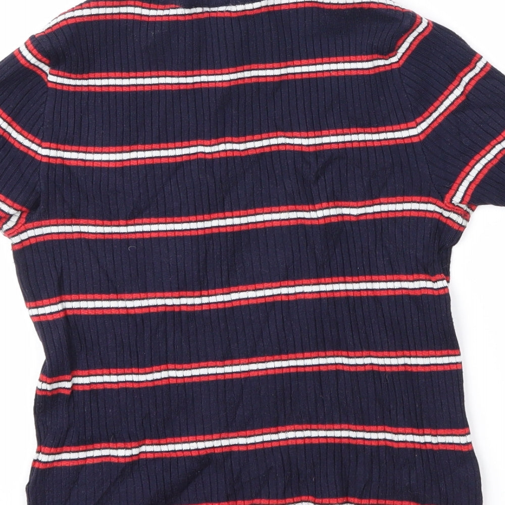 Divided Womens Blue Striped  Pullover Jumper Size XS