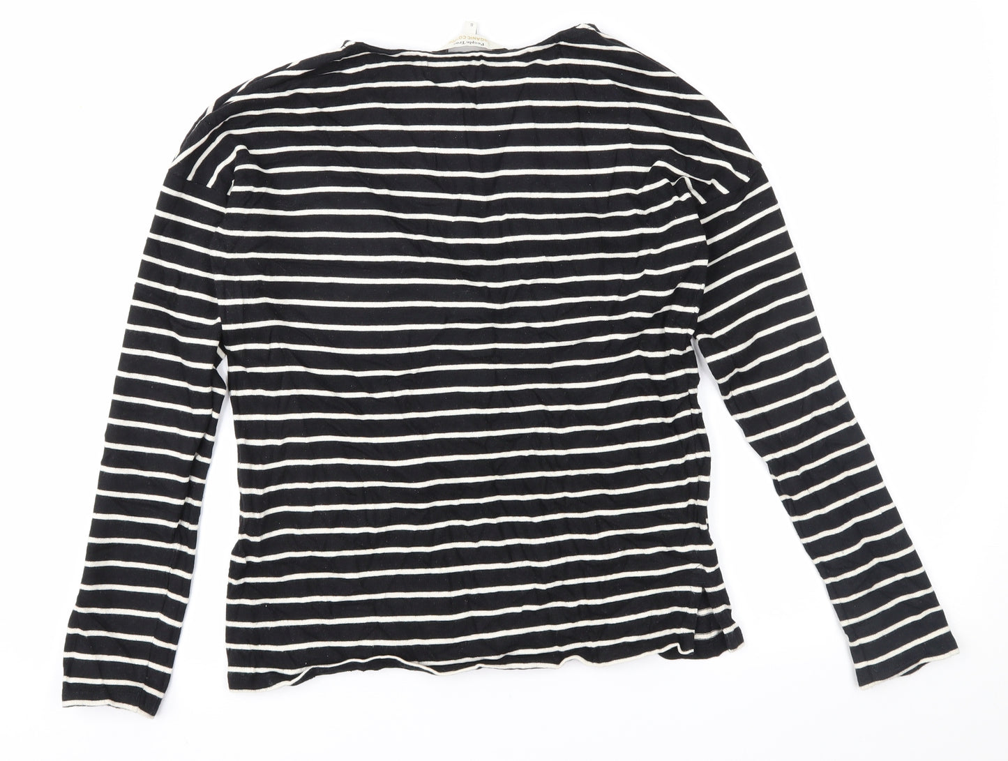 People Tree Womens Black Striped  Pullover Jumper Size 8