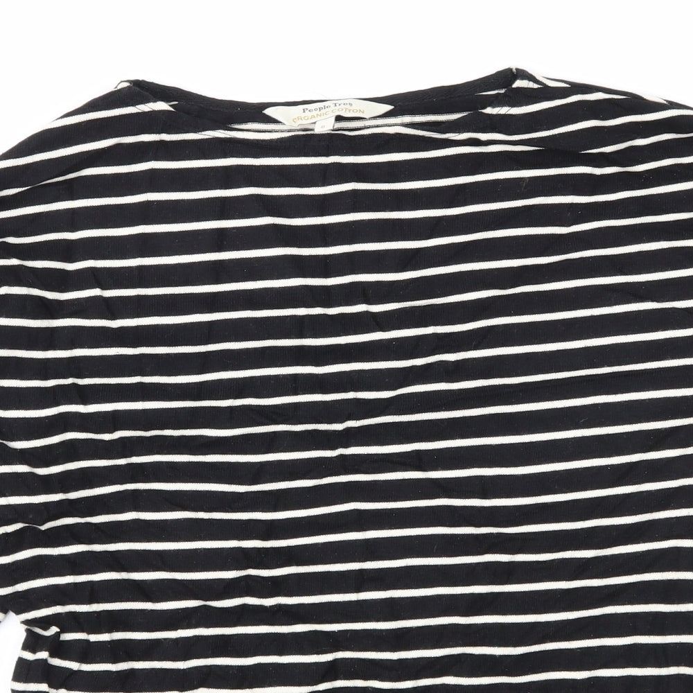 People Tree Womens Black Striped  Pullover Jumper Size 8