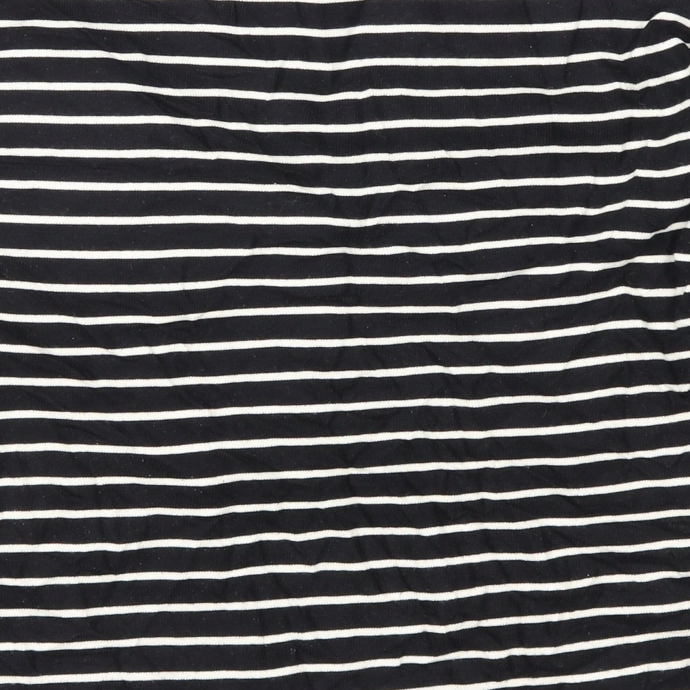 People Tree Womens Black Striped  Pullover Jumper Size 8