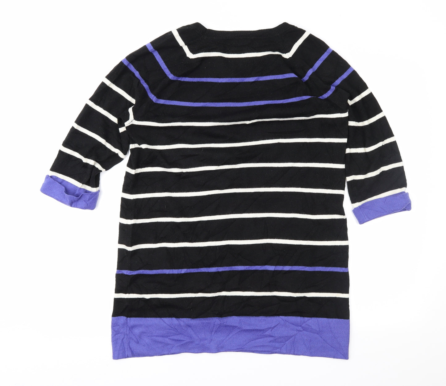 F&F Womens Black Striped  Tunic Jumper Size 12
