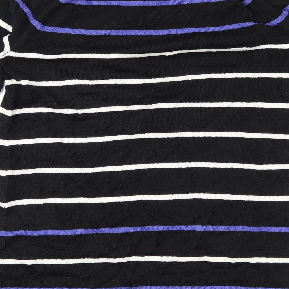 F&F Womens Black Striped  Tunic Jumper Size 12