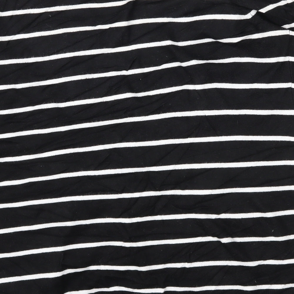 John Lewis Womens Black Striped  Cardigan Jumper Size 16