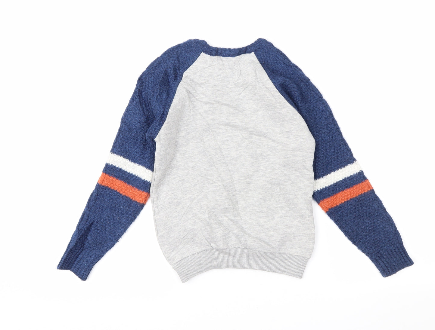 Marks and Spencer Boys Grey Colourblock  Pullover Jumper Size 5-6 Years
