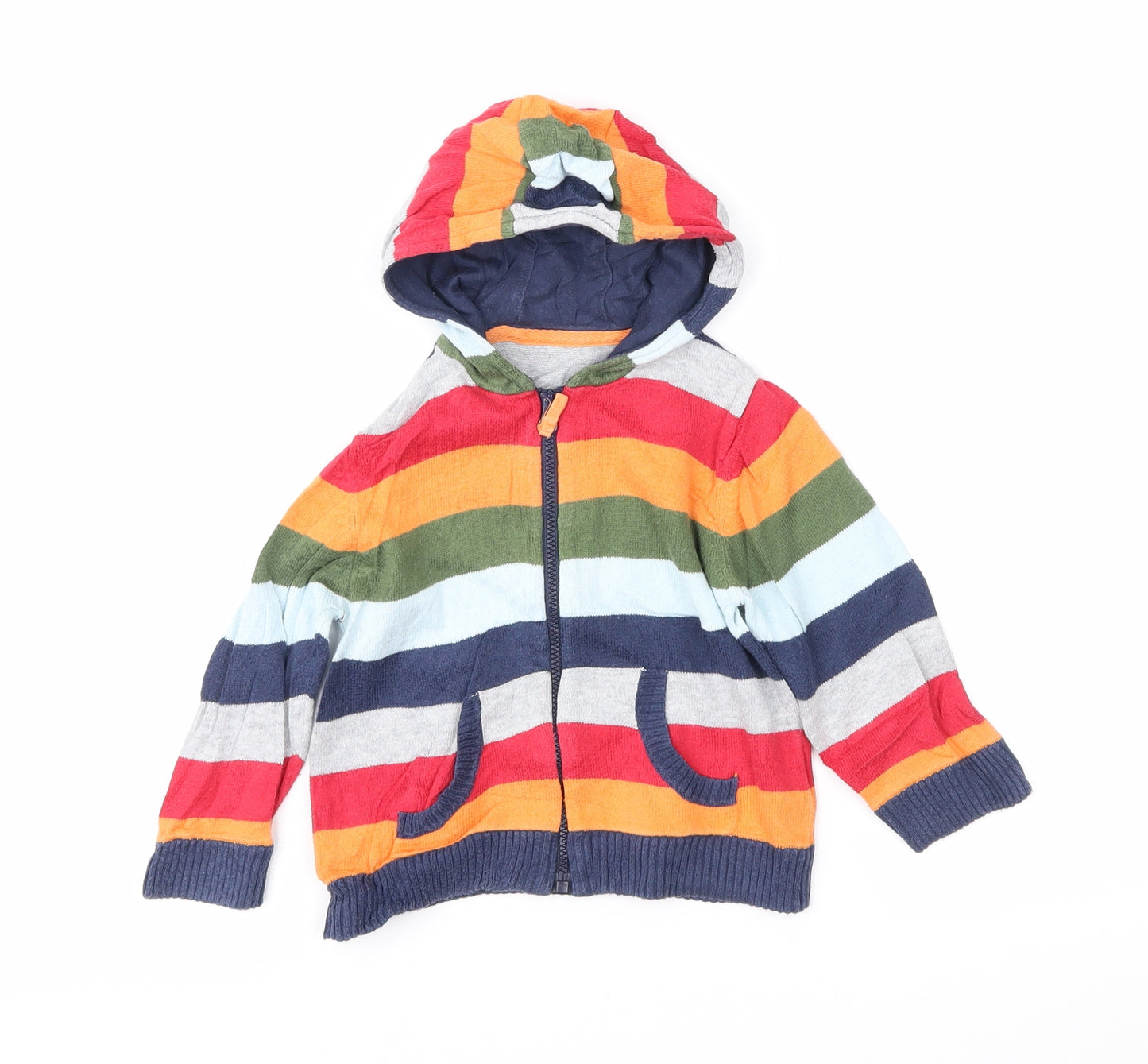 Marks and Spencer Boys Multicoloured Striped Knit Jacket  Size 9-12 Months