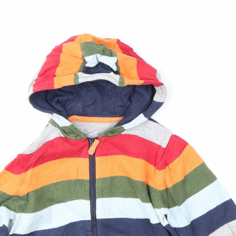 Marks and Spencer Boys Multicoloured Striped Knit Jacket  Size 9-12 Months