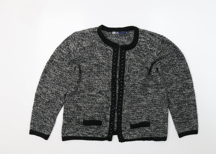 Isle Womens Grey  Knit Cardigan Jumper Size M