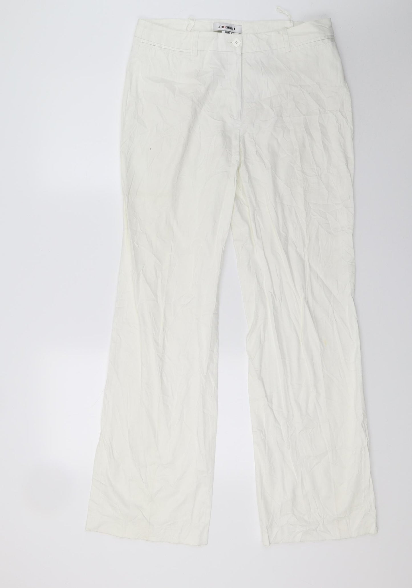 Monnari Womens White   Trousers  Size 14 L28 in