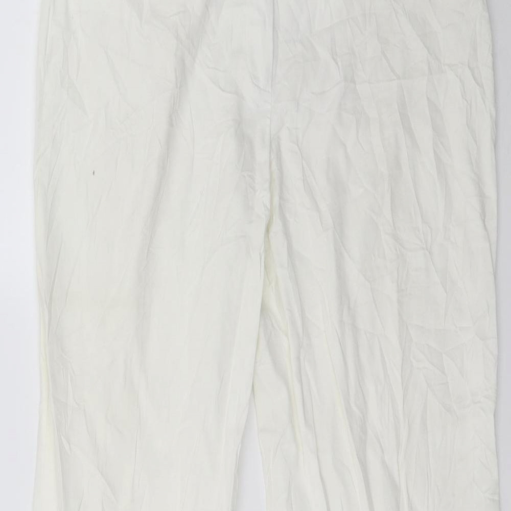 Monnari Womens White   Trousers  Size 14 L28 in