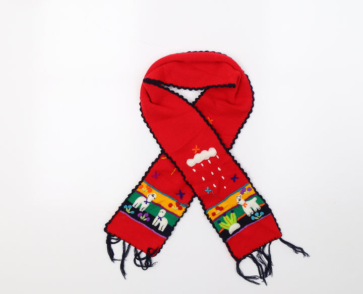 Preworn Womens Red Knit Scarf
