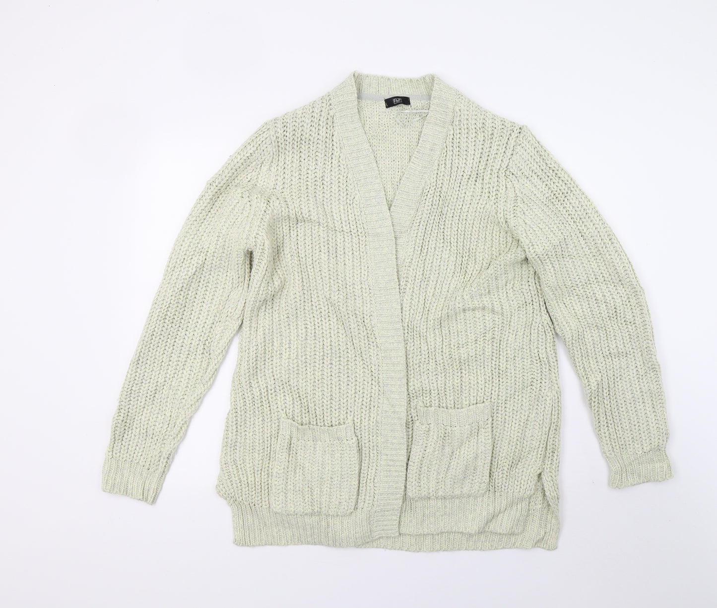 F&F Womens Green  Knit Cardigan Jumper Size 14