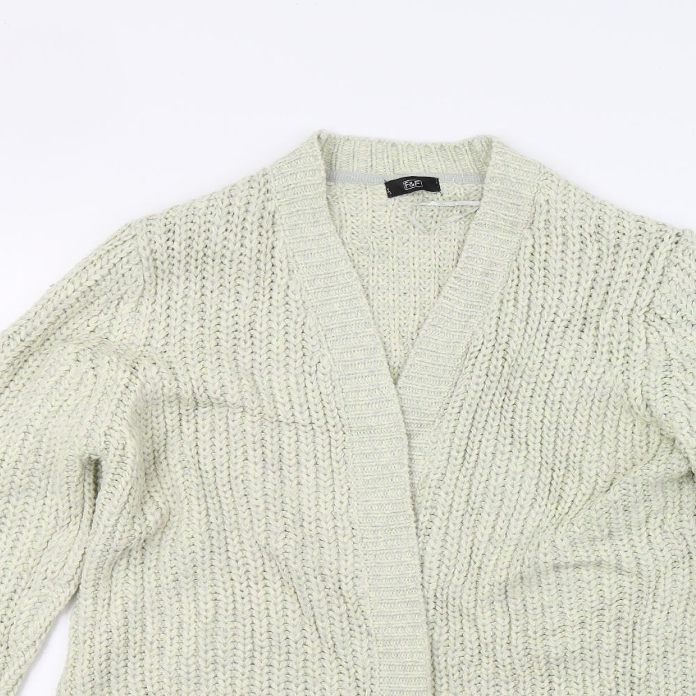 F&F Womens Green  Knit Cardigan Jumper Size 14
