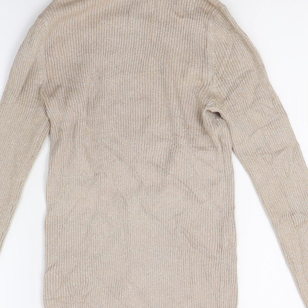 New Look Womens Gold  Knit Pullover Jumper Size 10