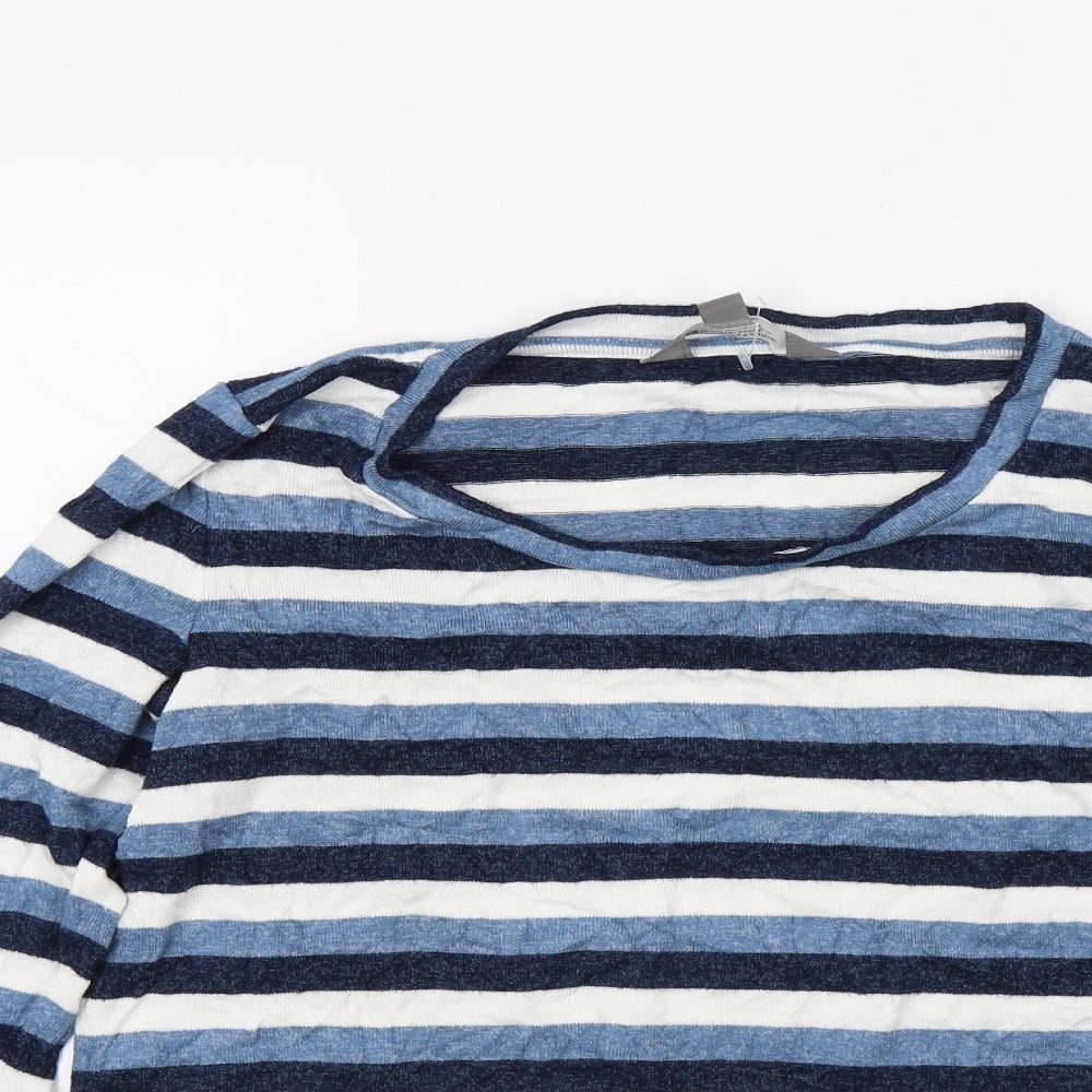 Mountain Warehouse Womens Blue Striped Knit Pullover Jumper Size 14