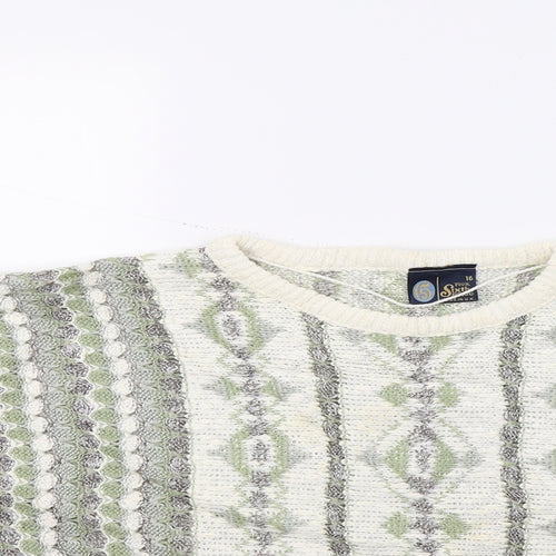 Sixth sench Womens White  Knit Pullover Jumper Size 16