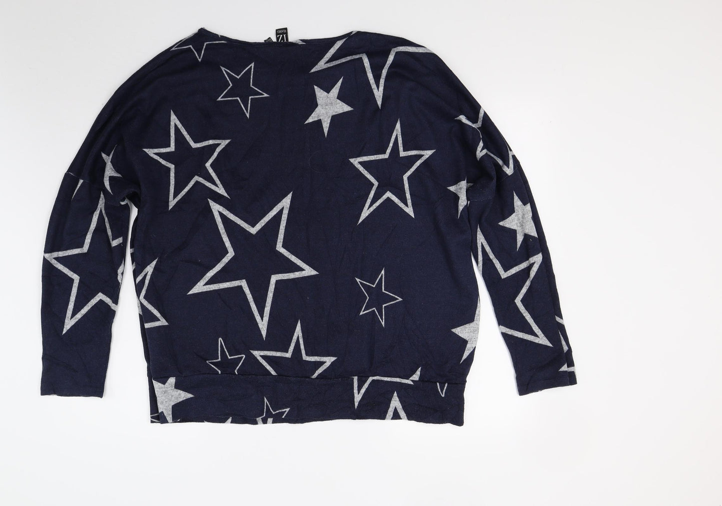 Izabel Womens Blue  Knit Pullover Jumper Size 16  - Star Print