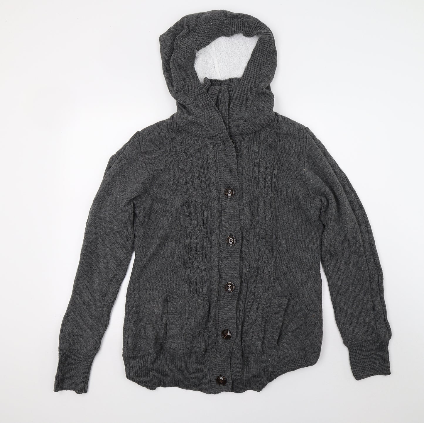 Preworn Womens Grey   Cardigan Jumper Size L