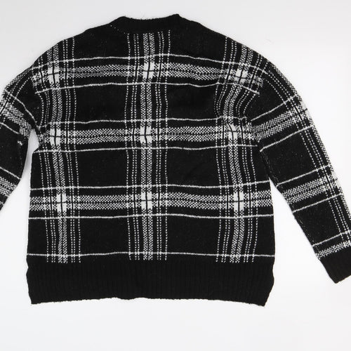 Marks and Spencer Womens Black Check  Pullover Jumper Size M
