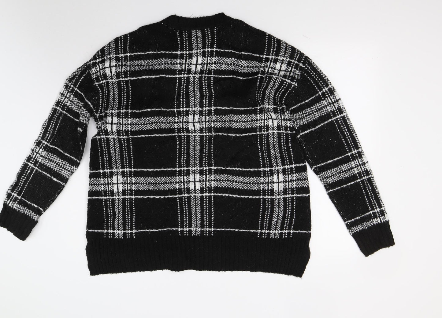 Marks and Spencer Womens Black Check  Pullover Jumper Size M