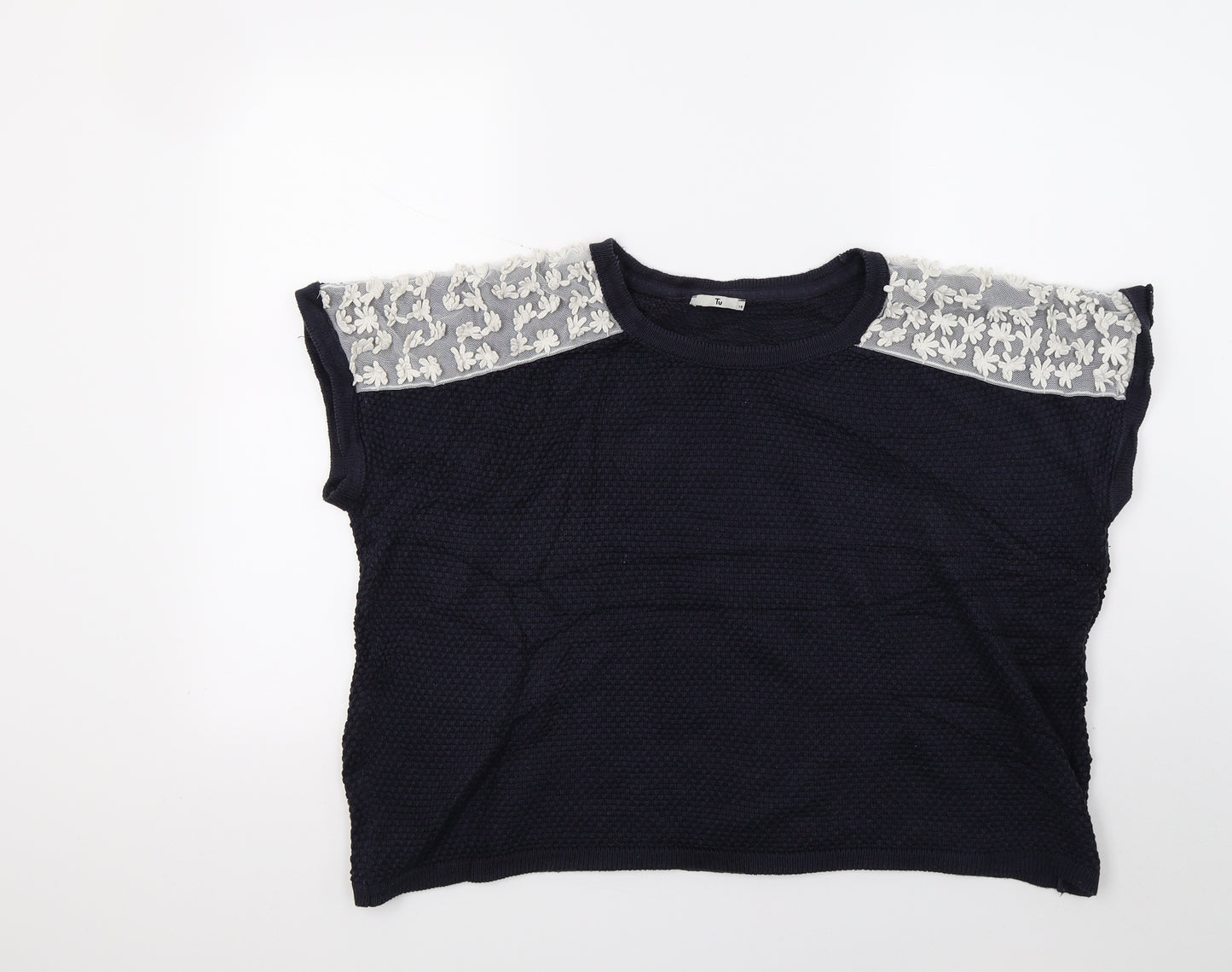 TU Womens Blue  Knit Pullover Jumper Size 18