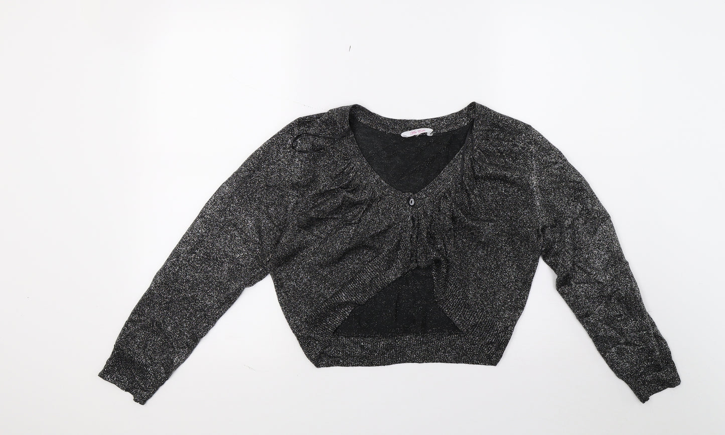 Miss evie Girls Silver   Cardigan Jumper Size 14-15 Years