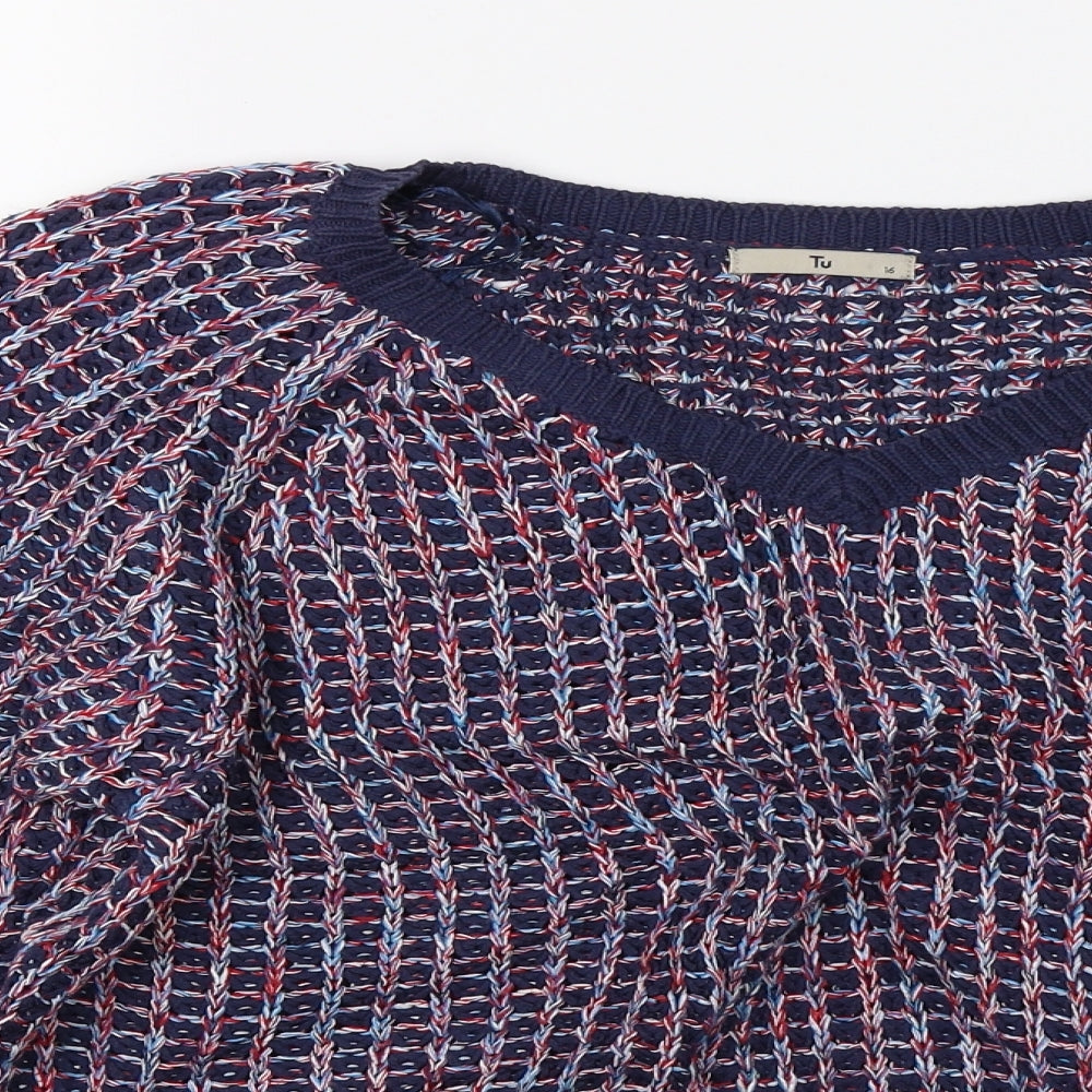 TU Womens Multicoloured  Knit Pullover Jumper Size 16