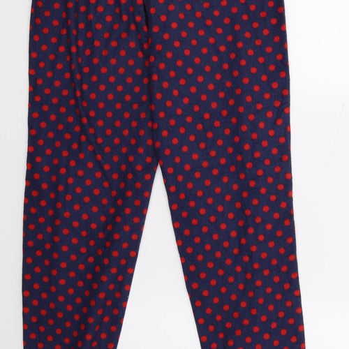 George Womens Blue Polka Dot Fleece Jogger Trousers Size 8 L20 in - Lounge Pants