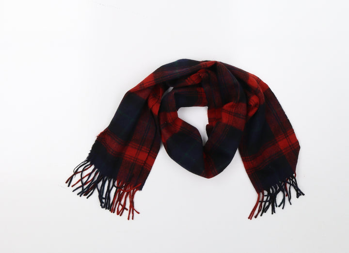 Preworn Unisex Red Check Knit Scarf