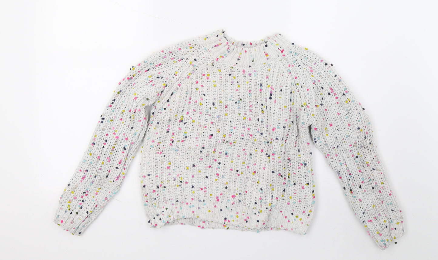 Marks and Spencer Girls White  Knit Pullover Jumper Size 8-9 Years