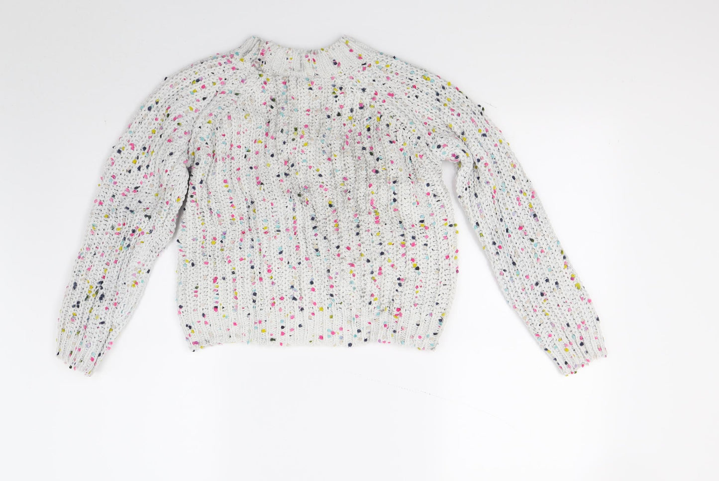 Marks and Spencer Girls White  Knit Pullover Jumper Size 8-9 Years